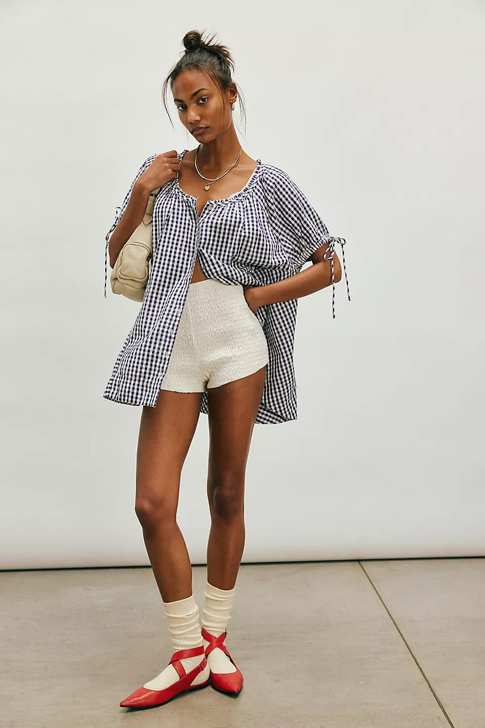 Free People - Farley Gingham Tunic - Navy