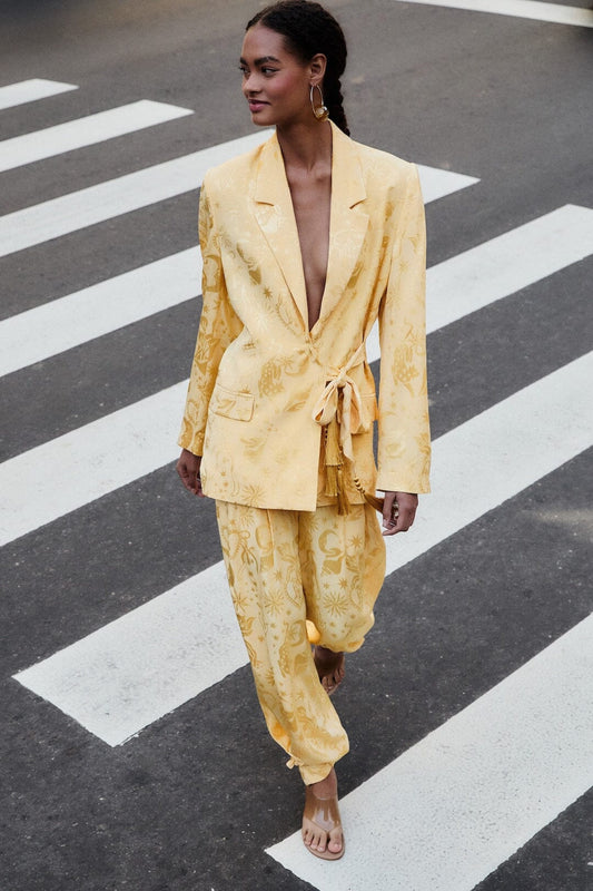 FARM Rio - Beige Notched Lapel Blazer