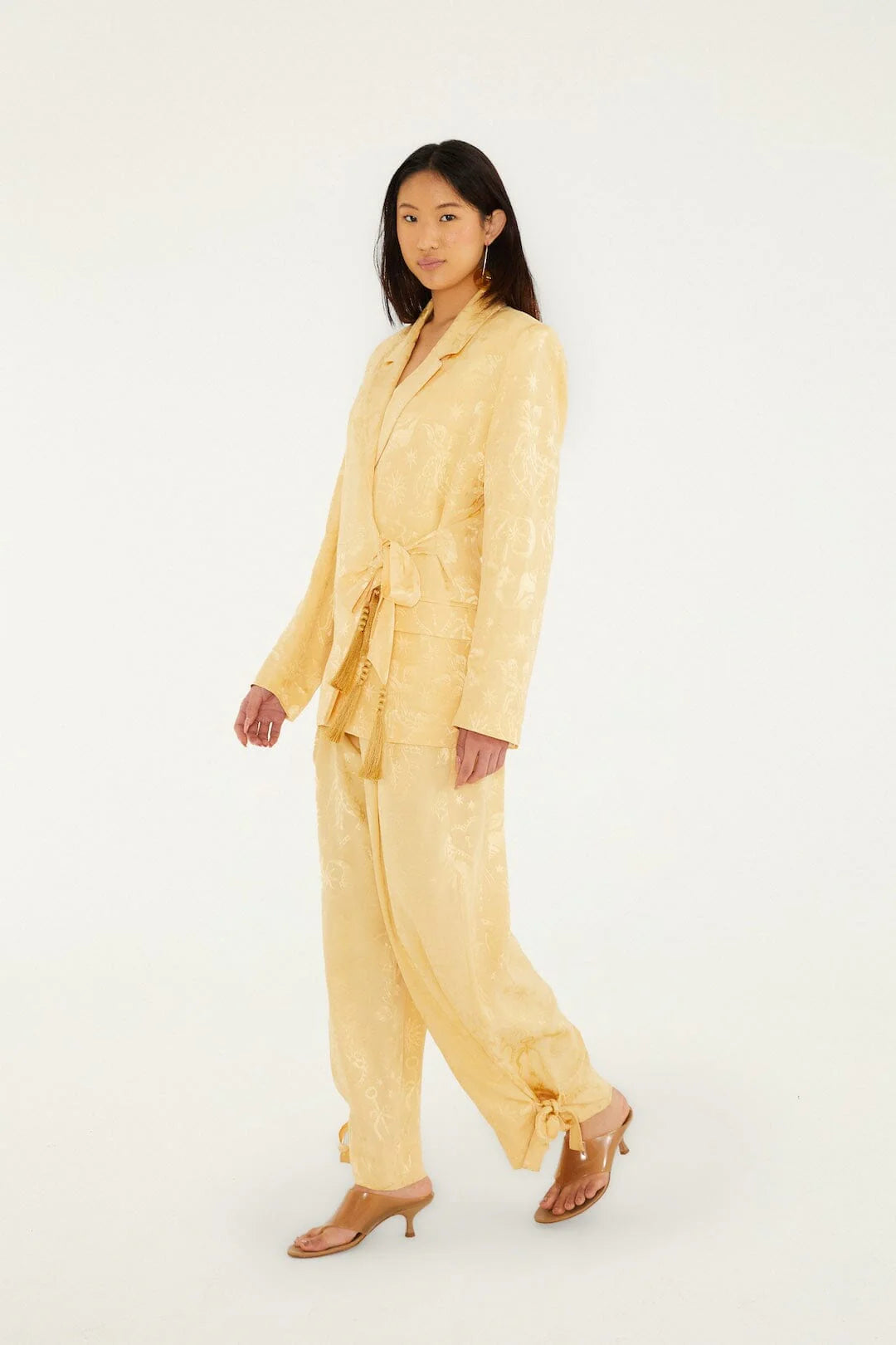 FARM Rio - Beige Notched Lapel Blazer