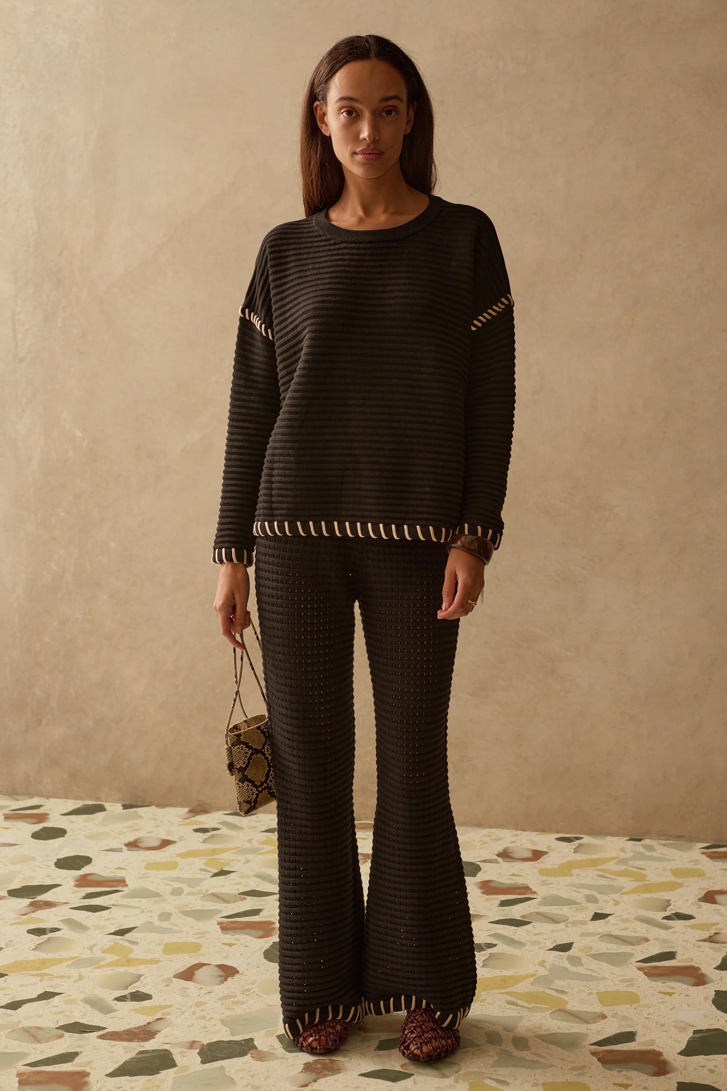 Sancia - The Reid Knit Pants - Ebony