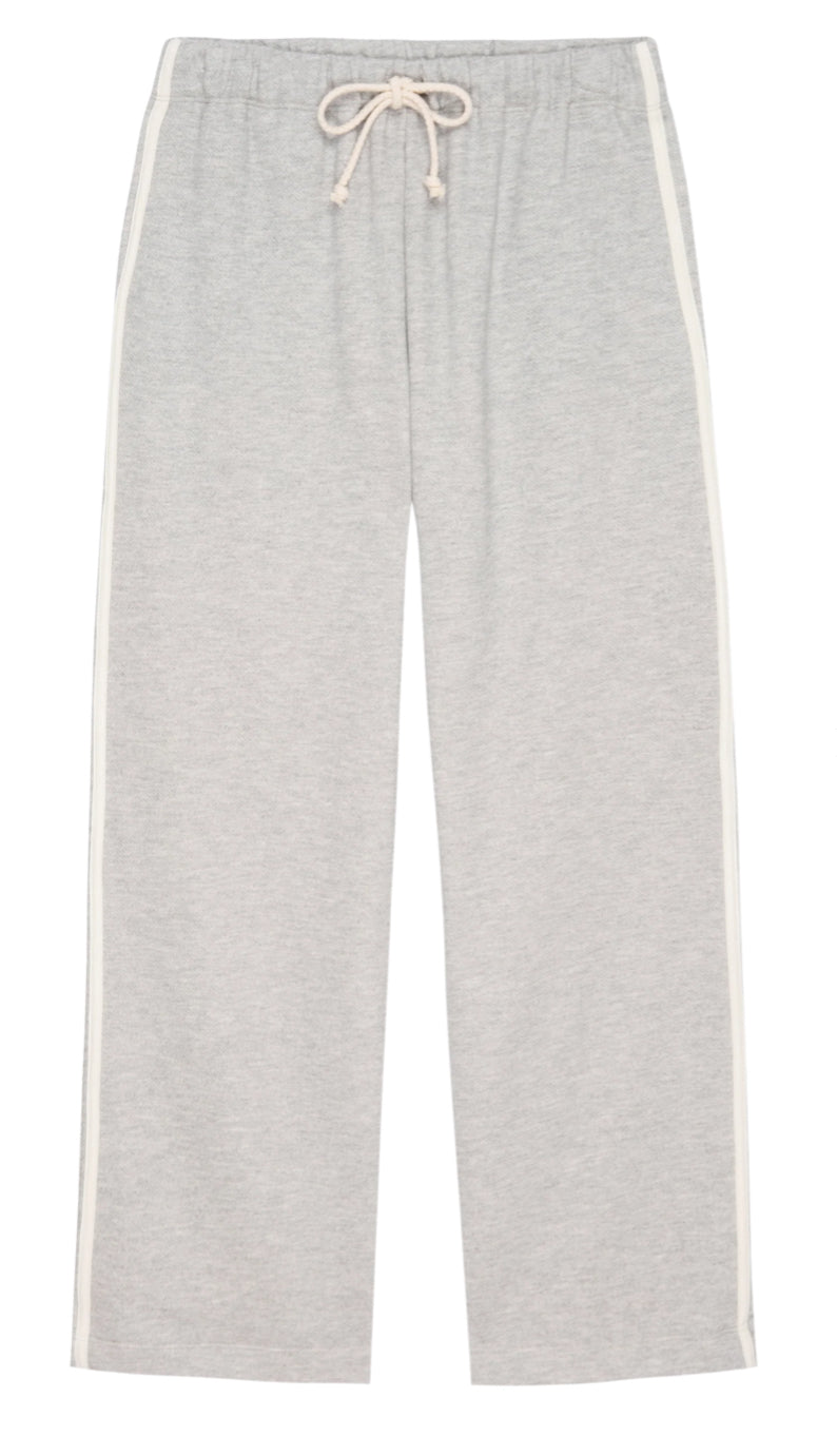 Donni - Eco-Terry Stripe Crop Pant - Heather Grey