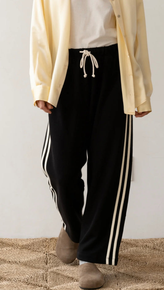 Donni - Eco-Terry Stripe Crop Pant - Jet