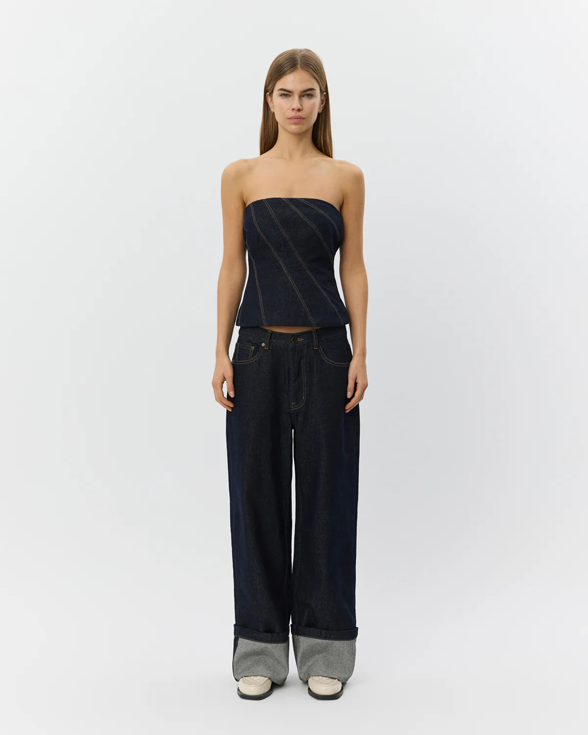 Sofie Schnoor - Tille Raw Denim Corset Top