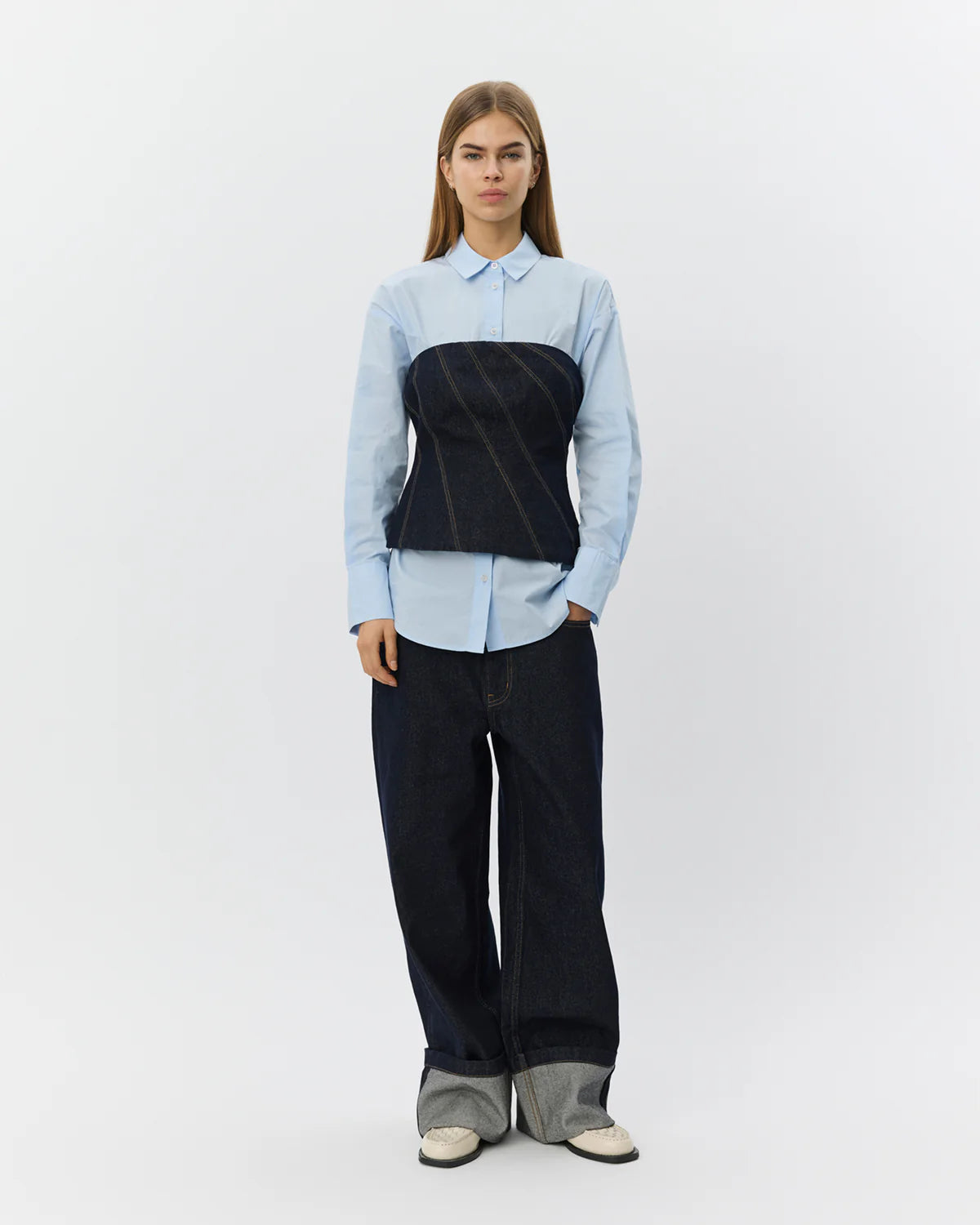 Sofie Schnoor - Tille Raw Denim Corset Top