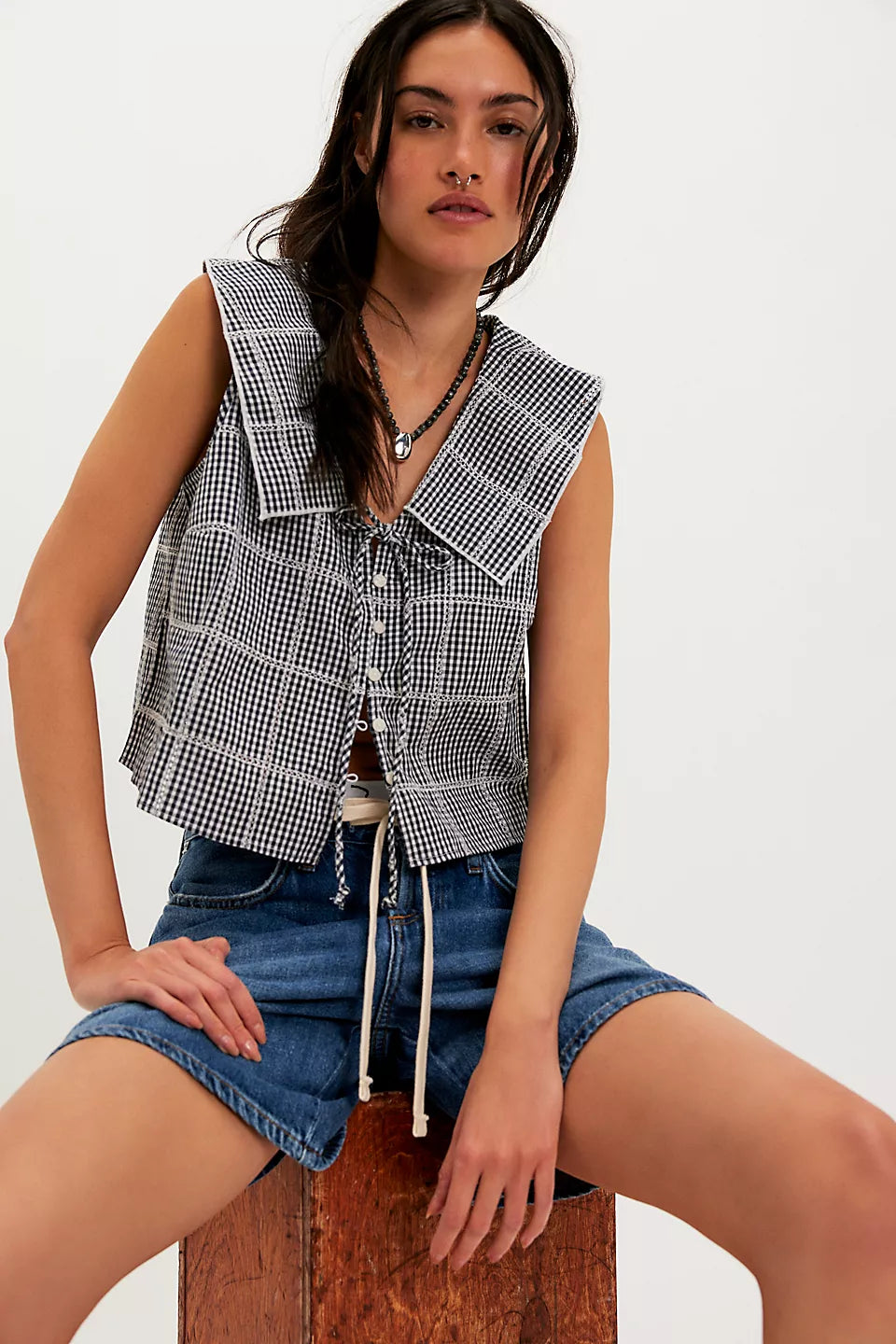 Free People - Waiting for Me Top - Navy