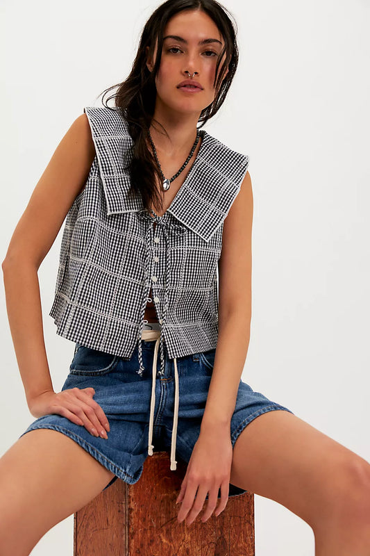 Free People - Waiting for Me Top - Navy