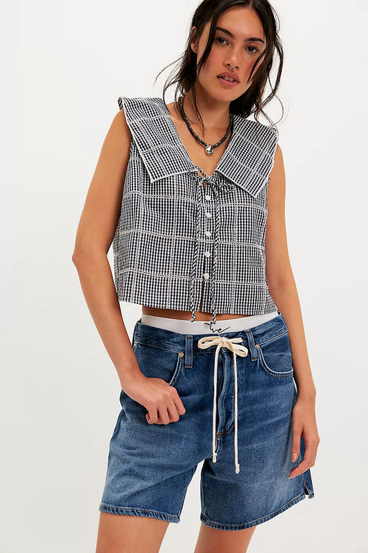 Free People - Waiting for Me Top - Navy