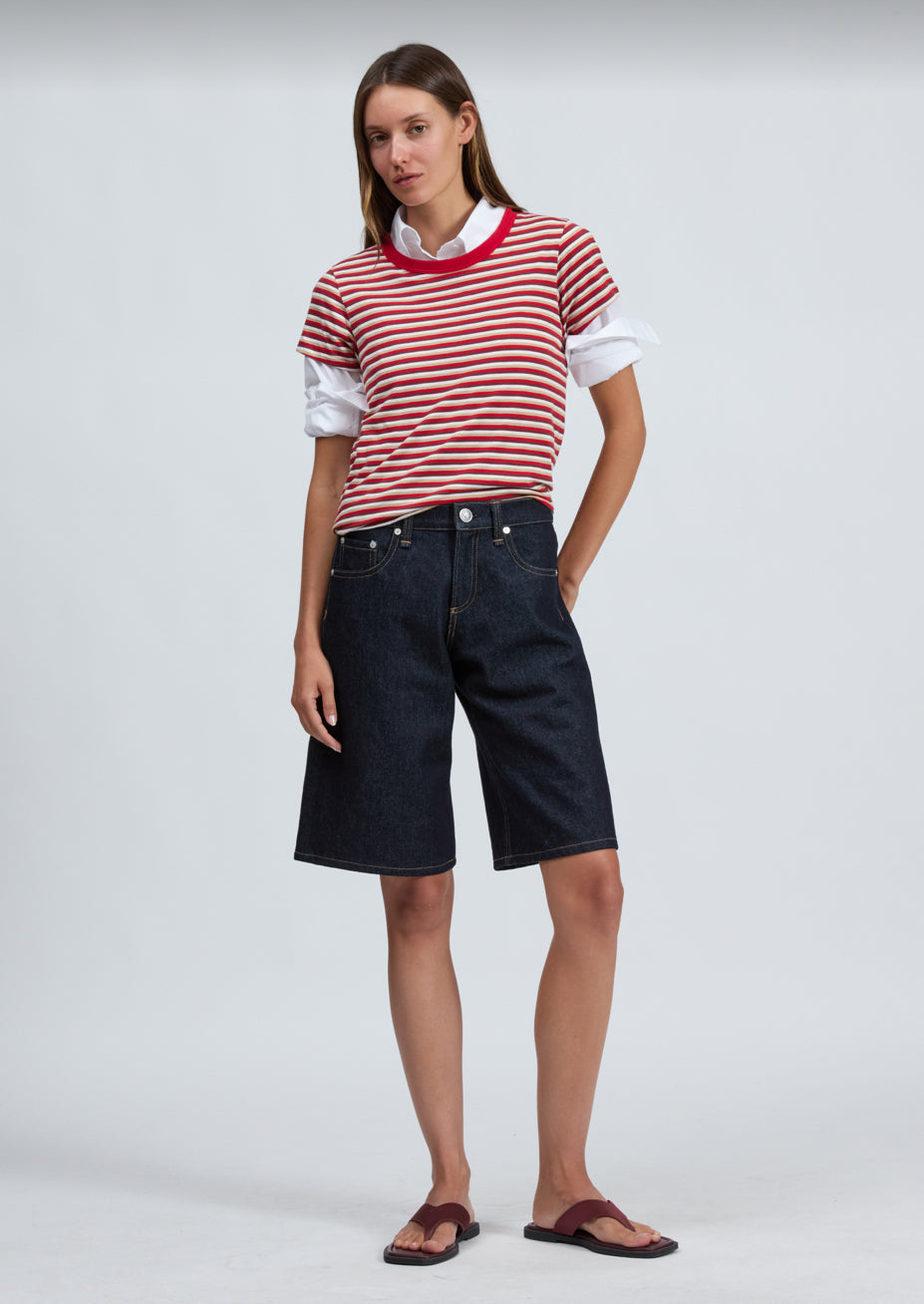 Rag & Bone - Slub Striped Tee - Red