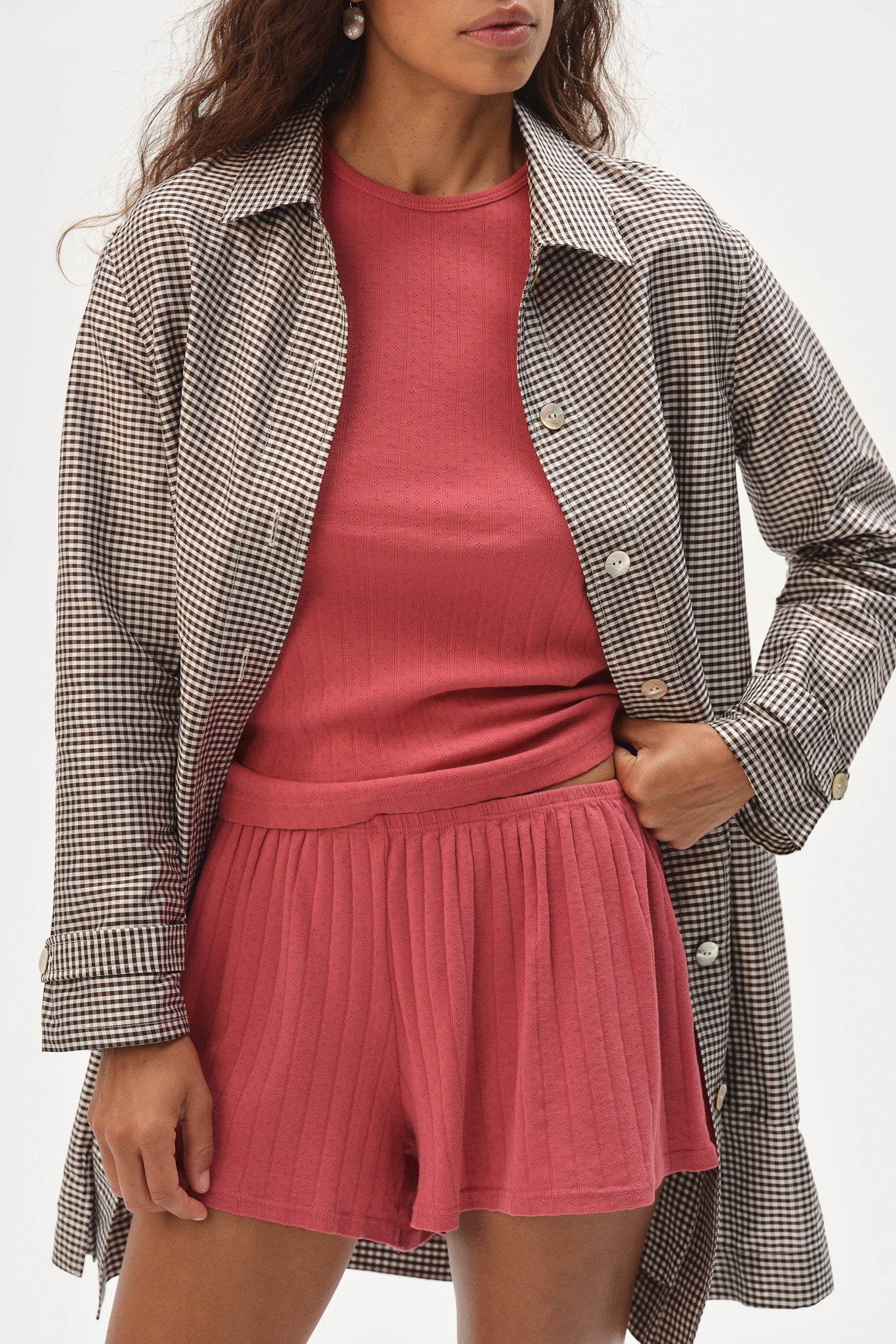 Donni - Pointelle Tap Short - Raspberry