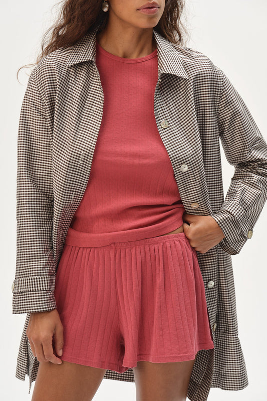 Donni - Pointelle Tap Short - Raspberry