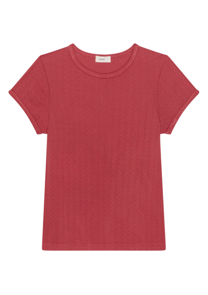 Donni - Pointelle Baby Tee - Raspberry