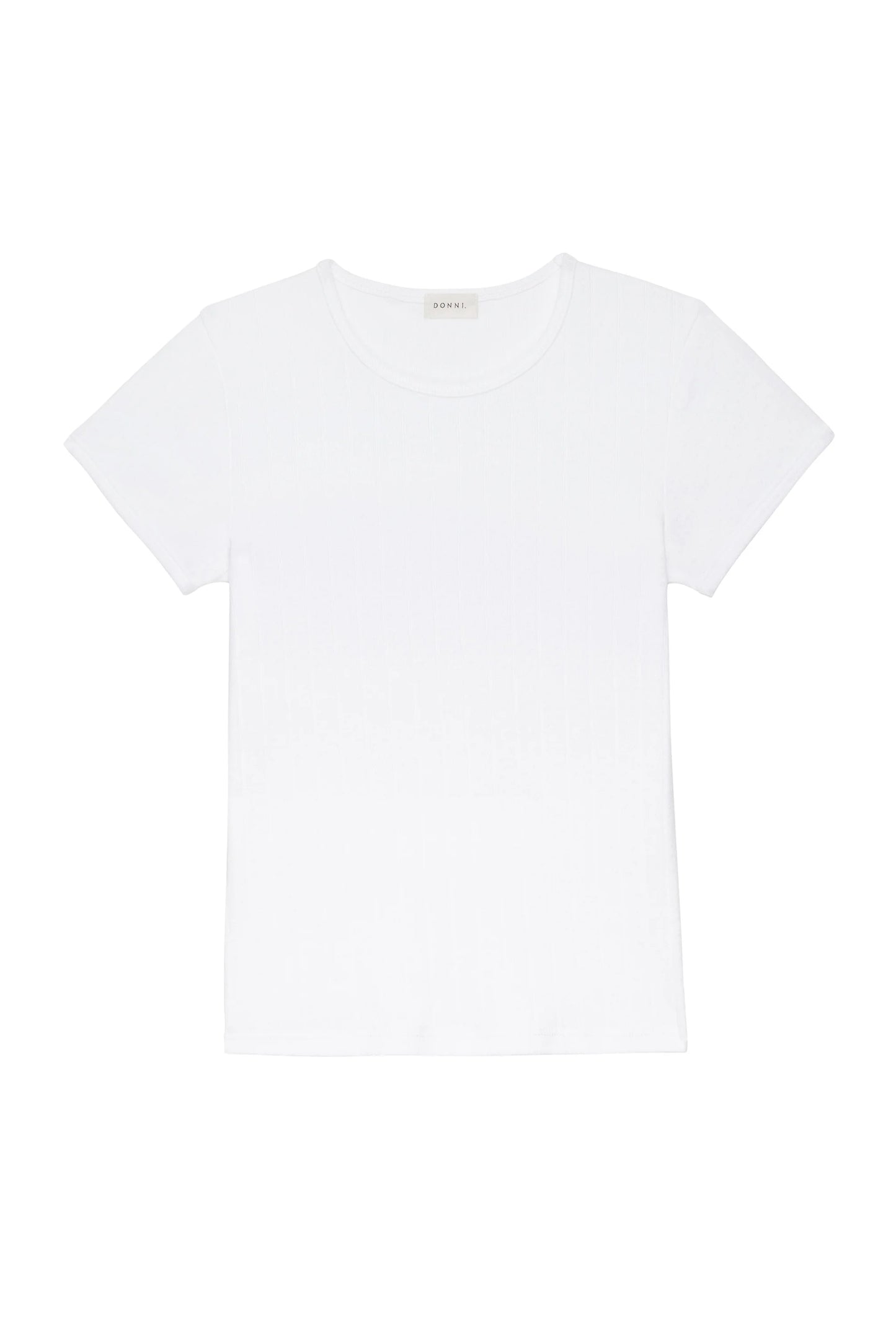 Donni - Pointelle Baby Tee - Powder