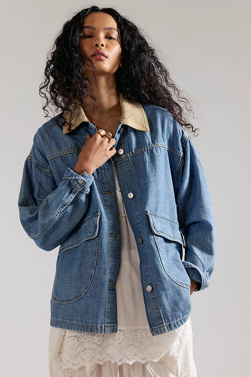 Free People - Lemon Denim Jacket - Berry Blues