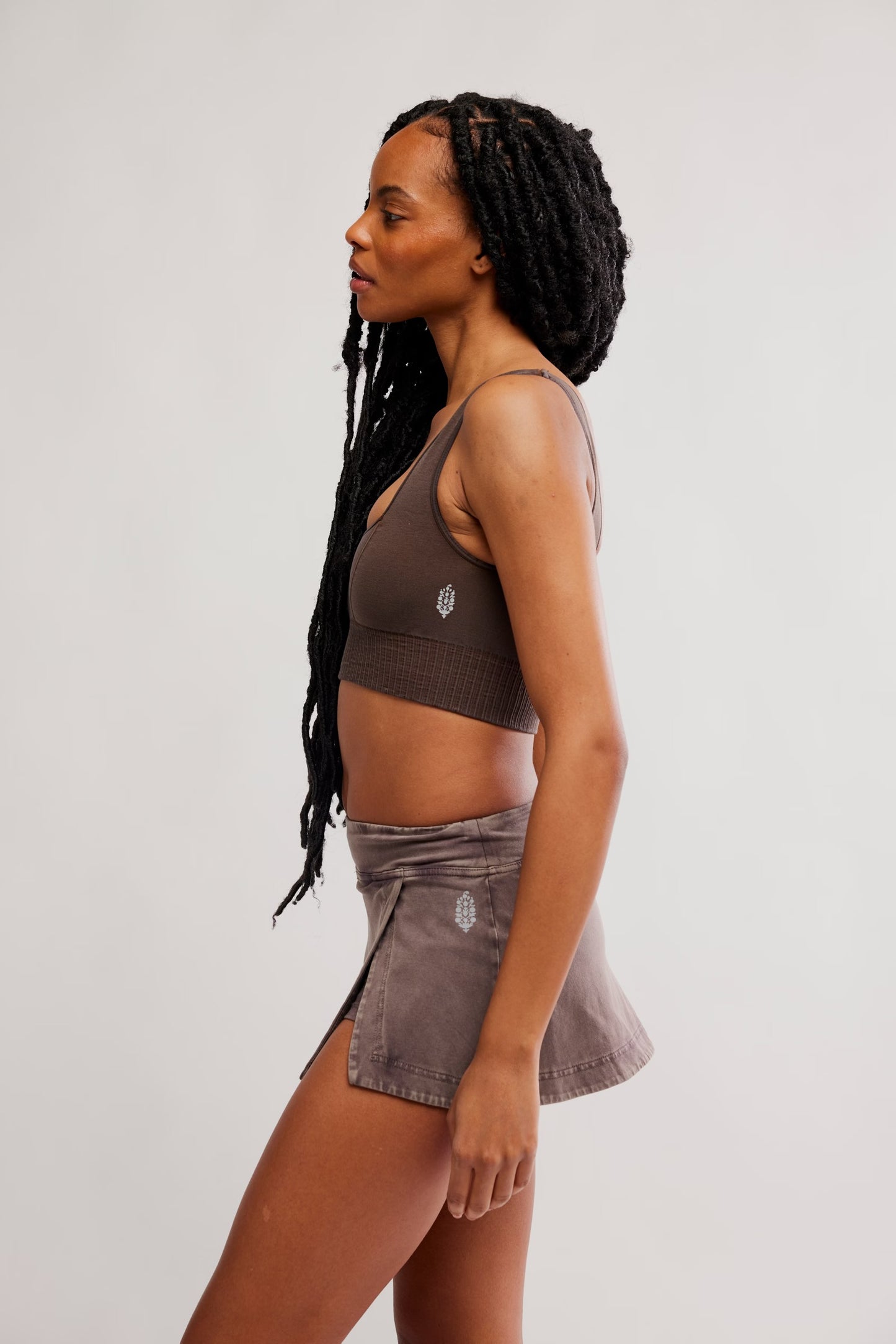 FP Movement - Good Karma Square Neck Bra - Washed Chocolate