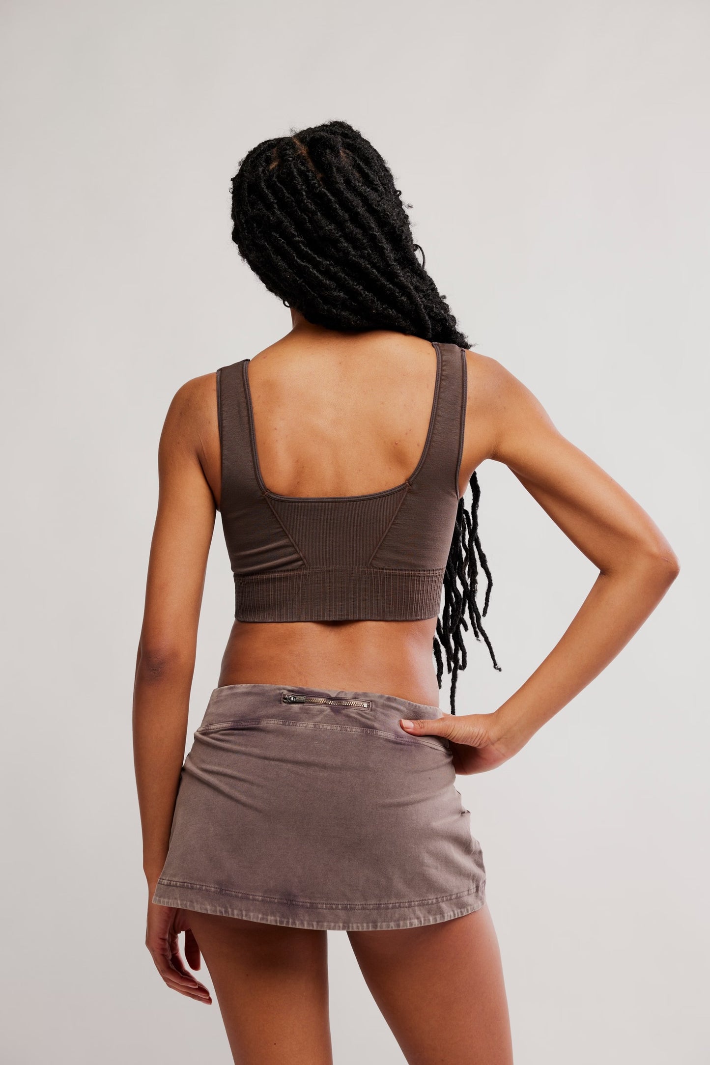 FP Movement - Good Karma Square Neck Bra - Washed Chocolate