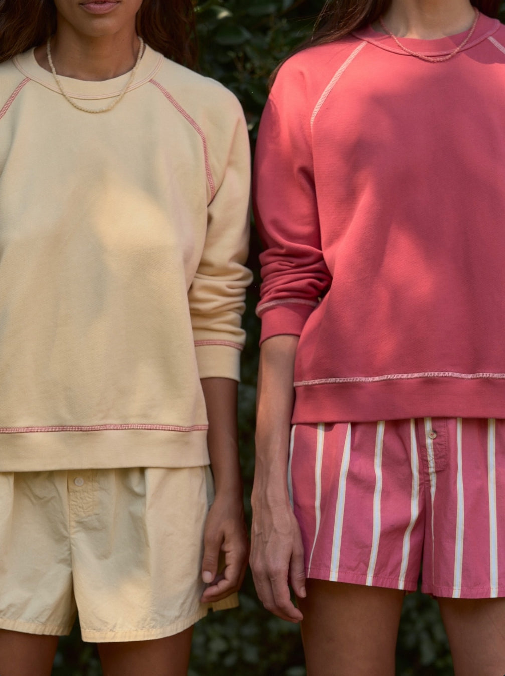 Donni - Eco-Contrast Sweatshirt - Raspberry/Cream