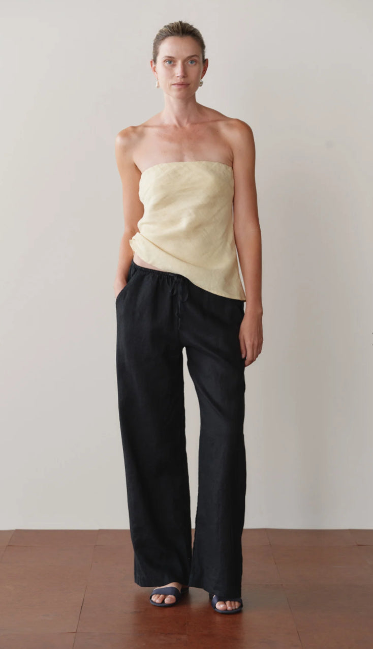 Donni - Linen Drawstring Pant - Jet