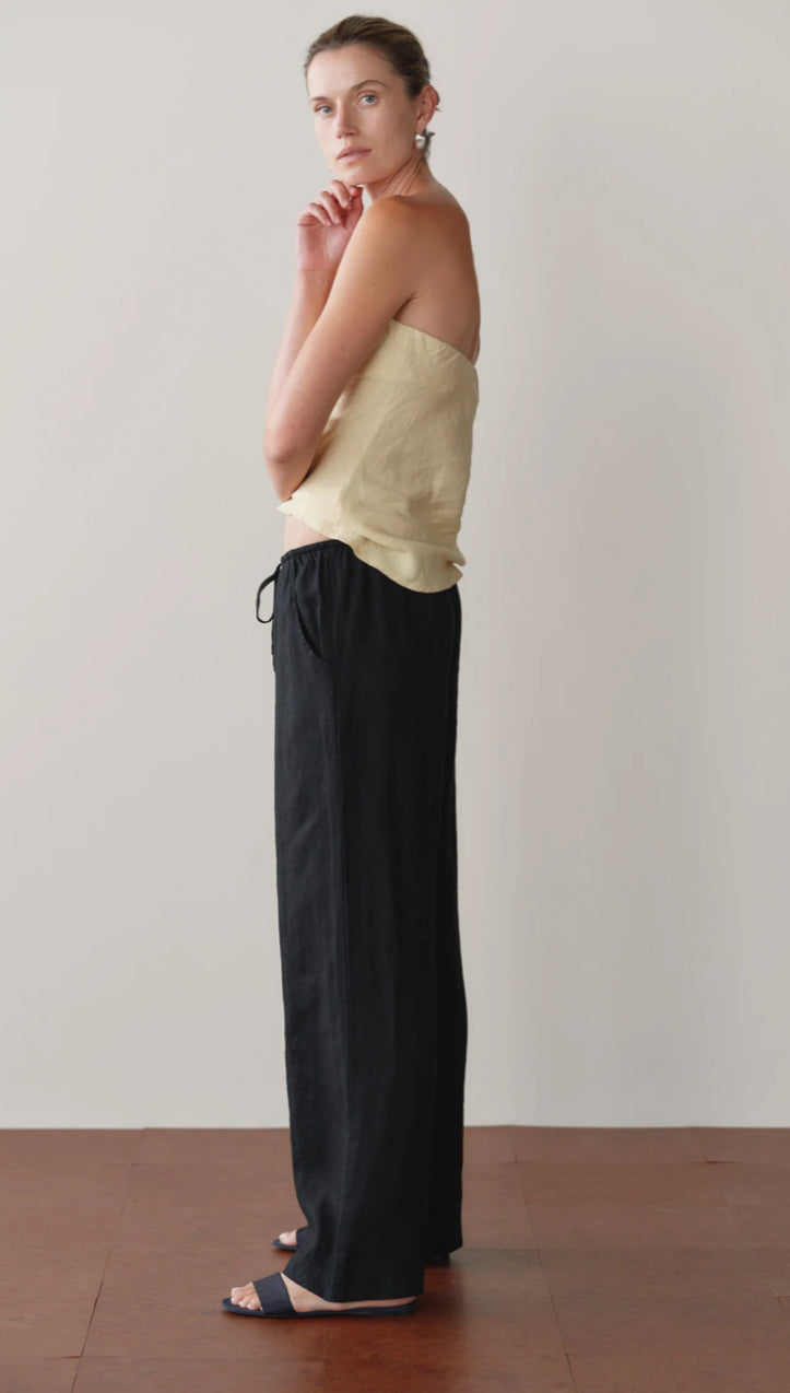 Donni - Linen Drawstring Pant - Jet