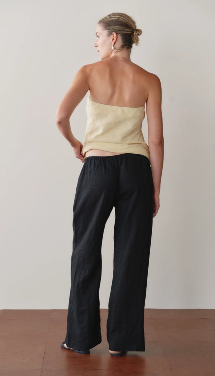 Donni - Linen Drawstring Pant - Jet