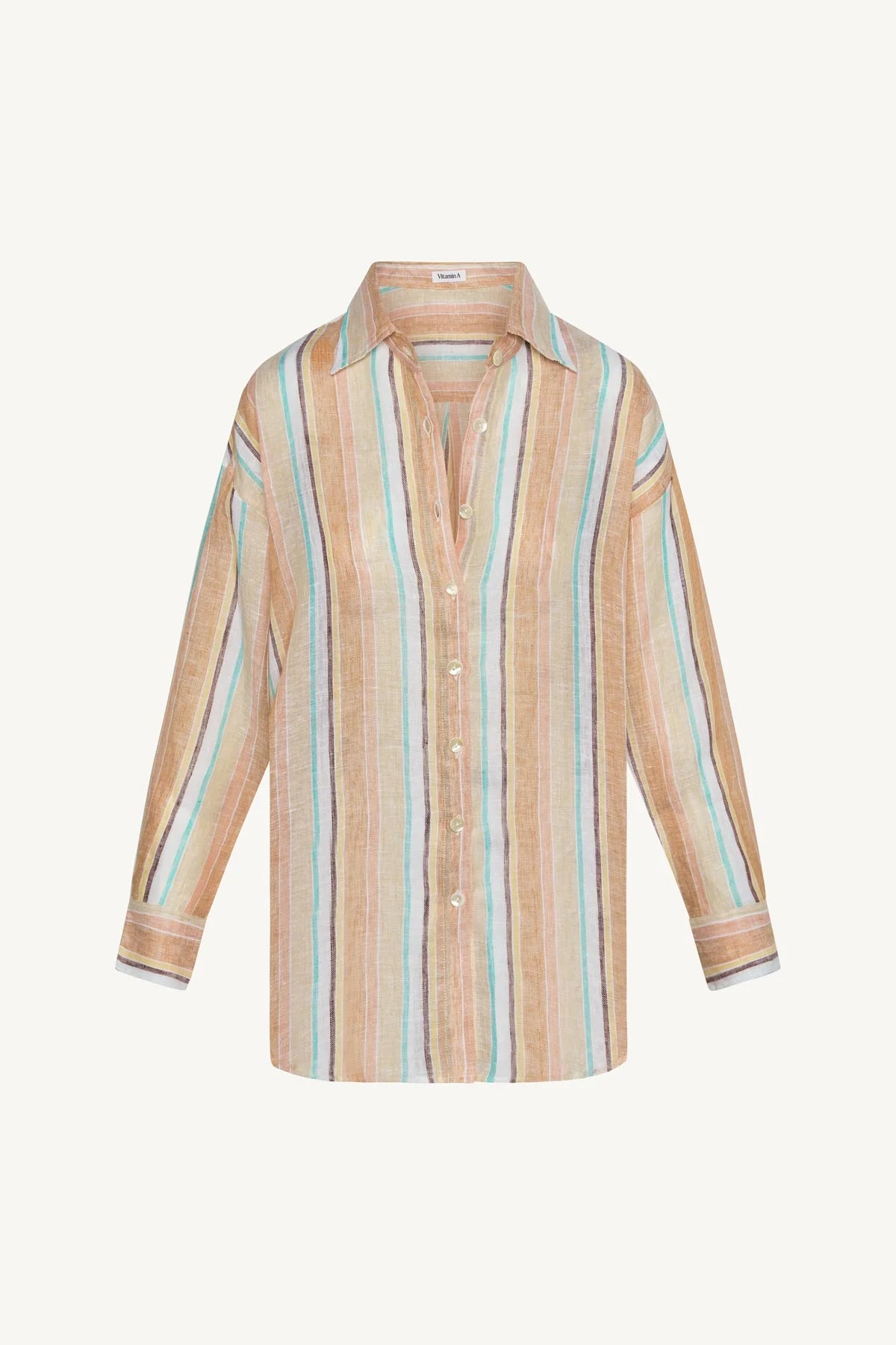 Vitamin A - Playa Boyfriend Shirt - Sand Dunes Stripe