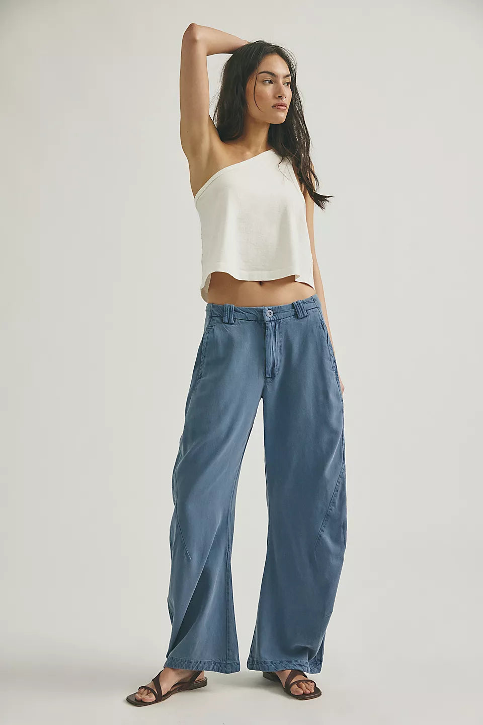 Free People - Spotlight Washed Trouser - Flint Stone