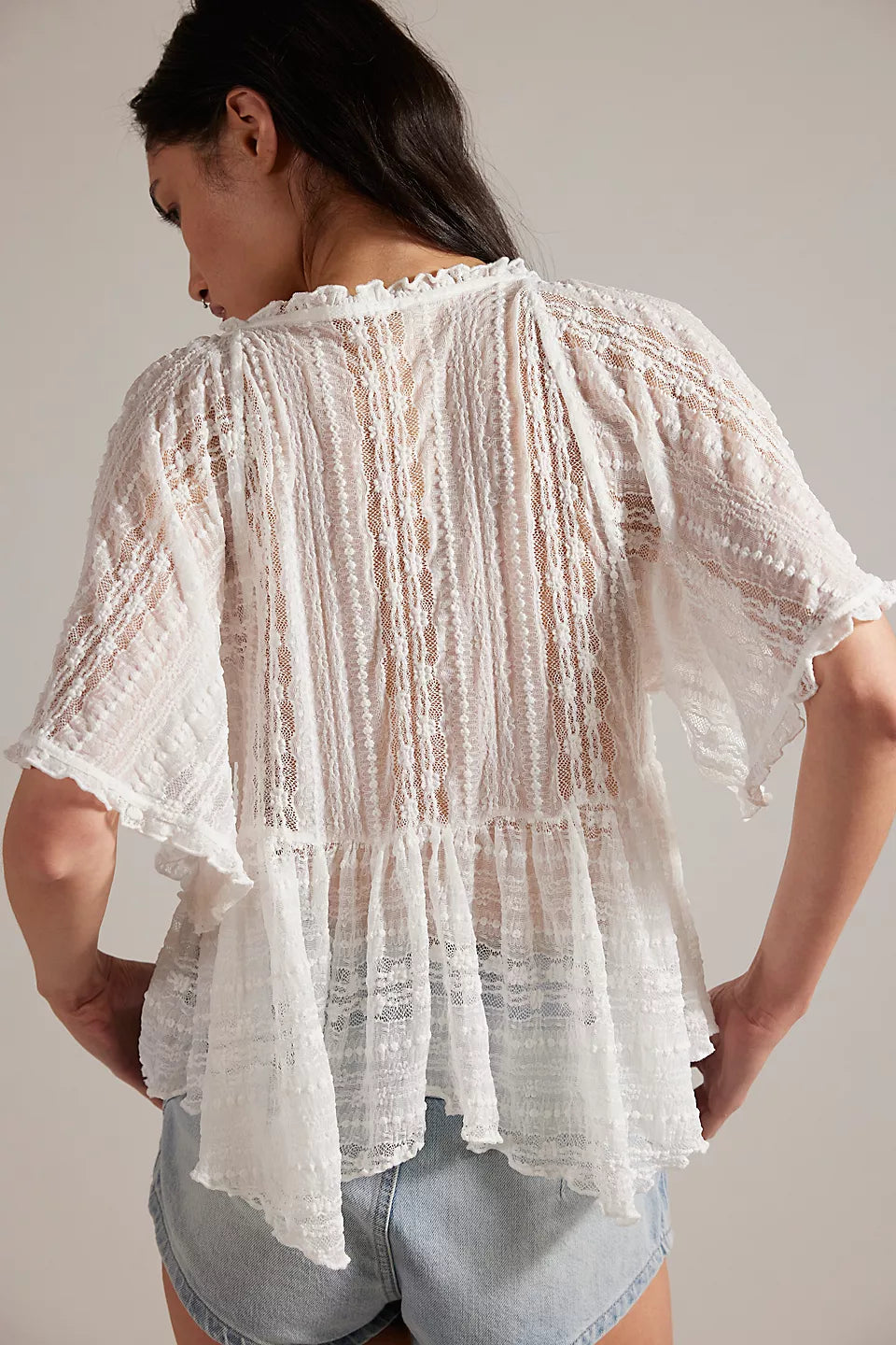 Free People - In Your Dreams Lace Top - Ivory