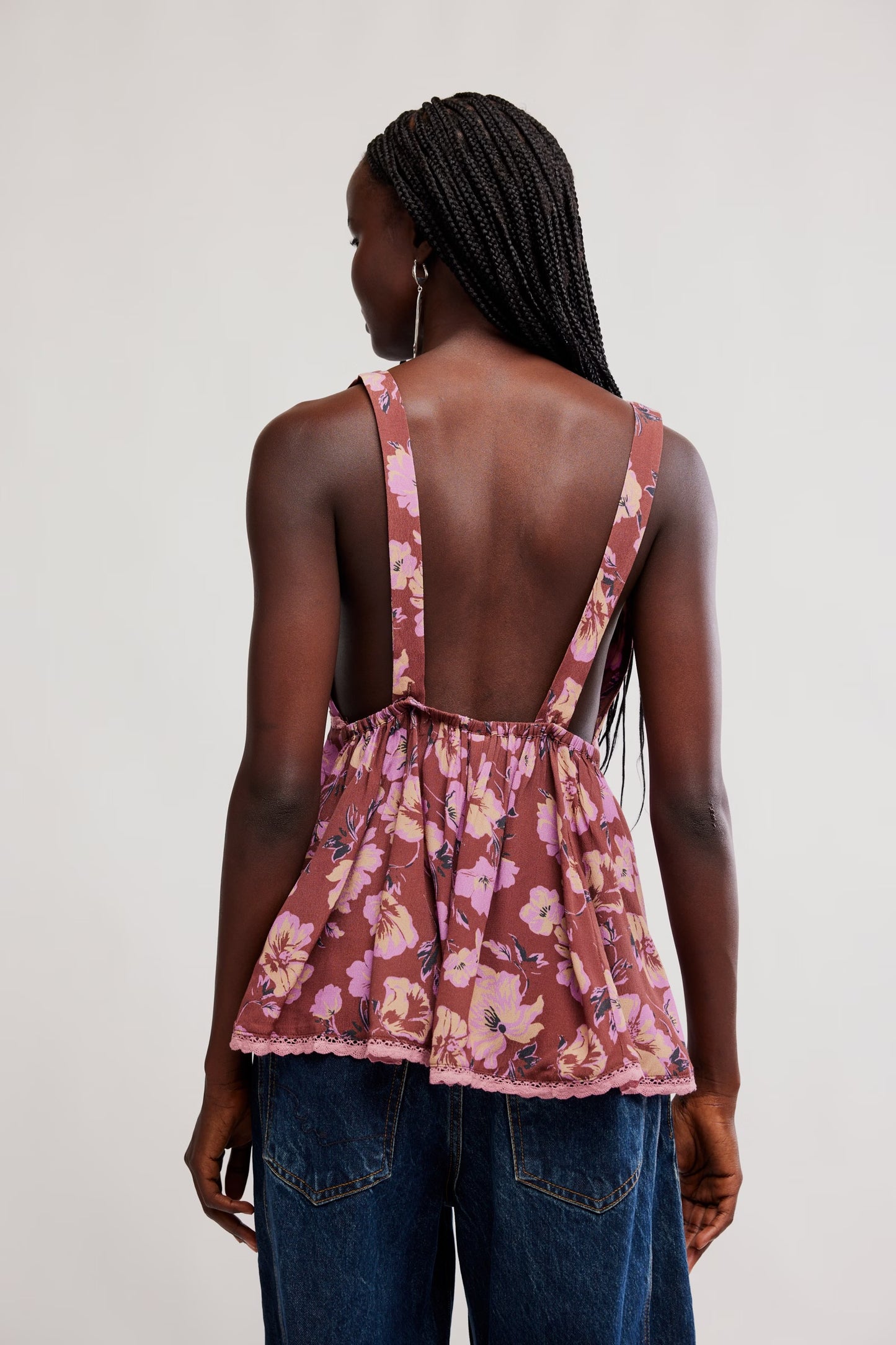Free People - Rome Printed Tank - Brown Combo