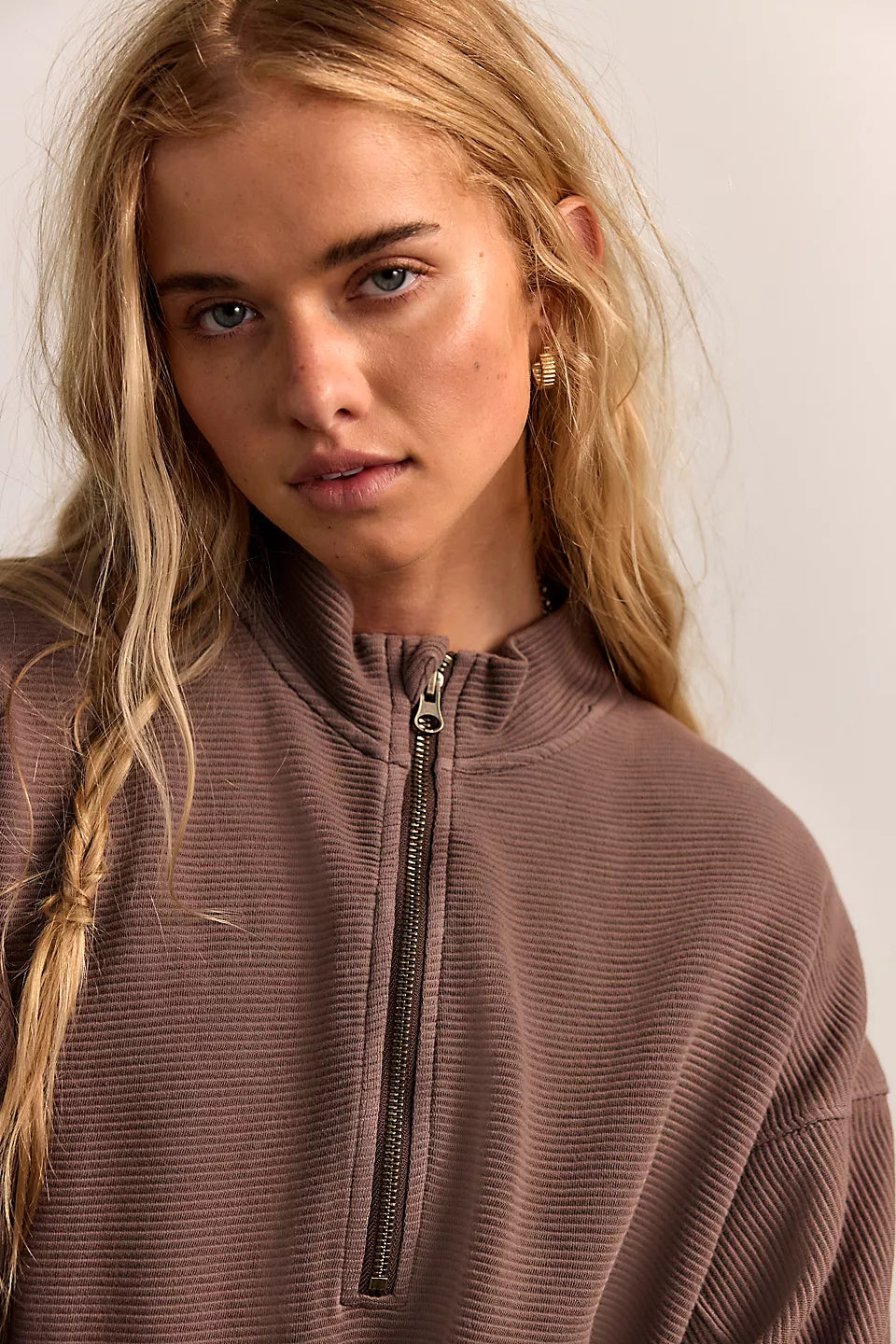 Free People - Celeste Quarterzip - Mochachinno