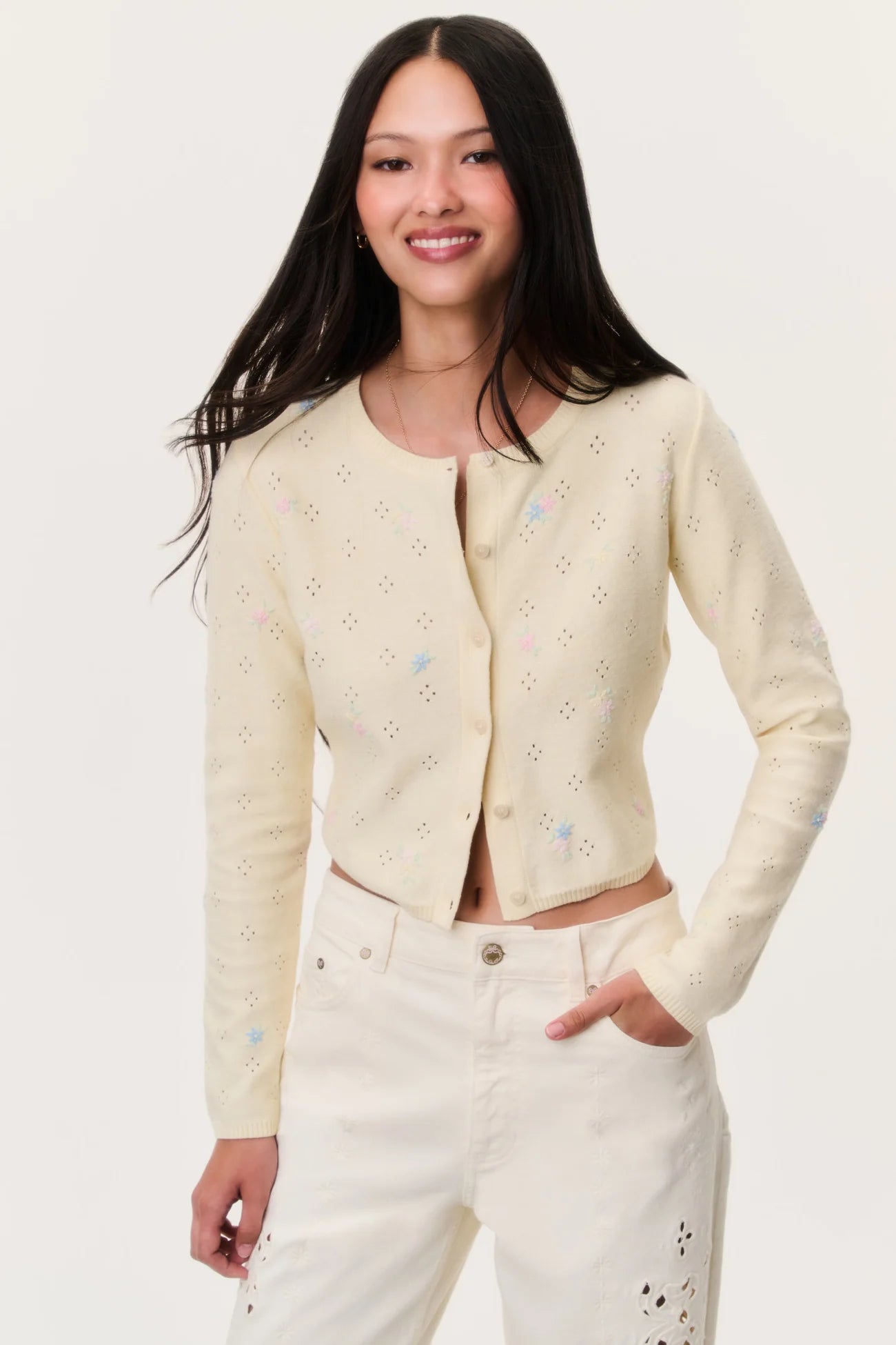 LOVESHACKFANCY - Paelynn Cardigan - Daylily