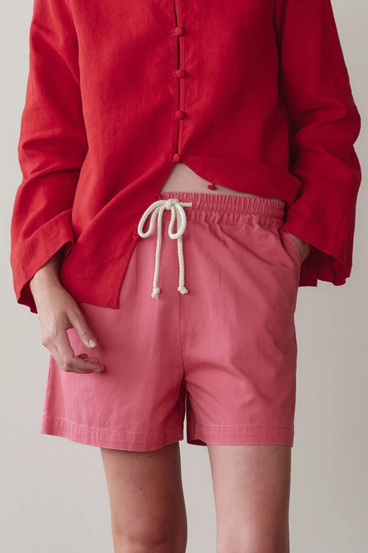 Donni - Chino Drawstring Short - Raspberry