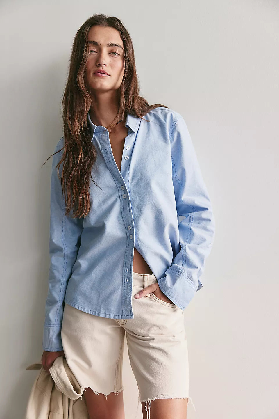 Free People - Benny Slim Oxford - Blue
