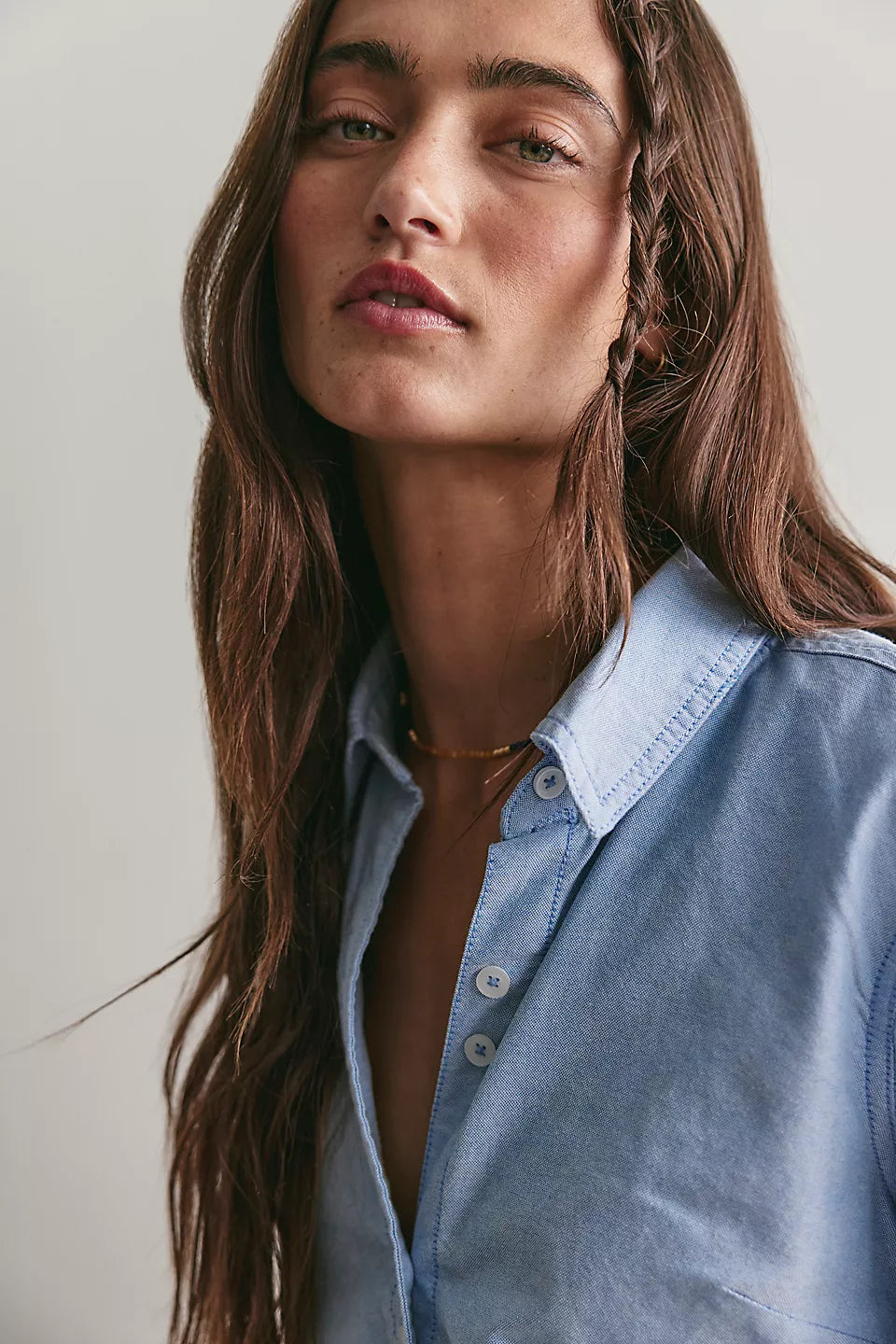 Free People - Benny Slim Oxford - Blue
