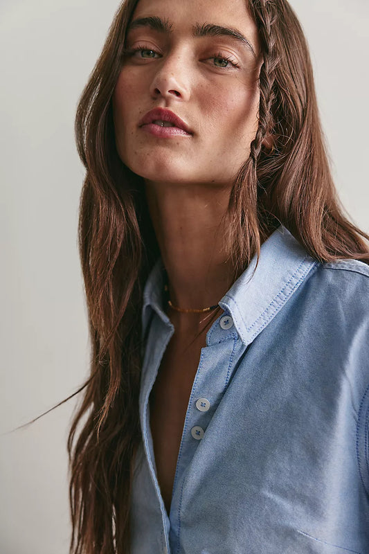 Free People - Benny Slim Oxford - Blue