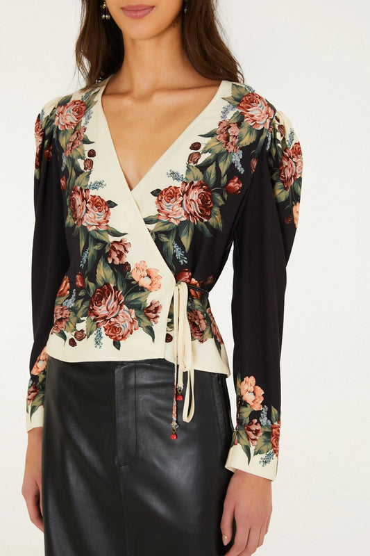 FARM Rio - Winter Floral Wrap Blouse