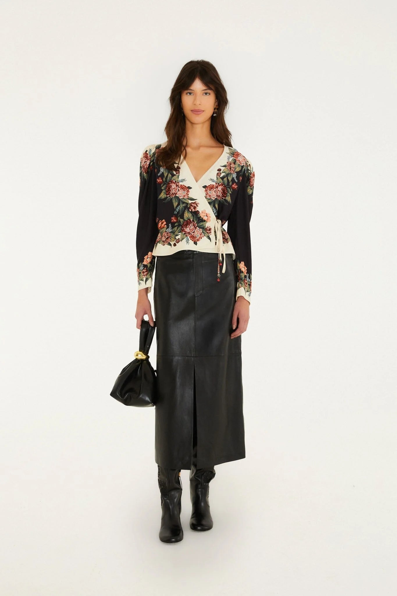 FARM Rio - Winter Floral Wrap Blouse