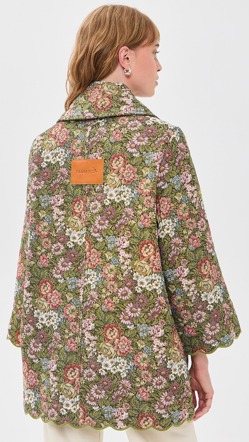 FARM Rio - Flower Jacquard Trenchcoat