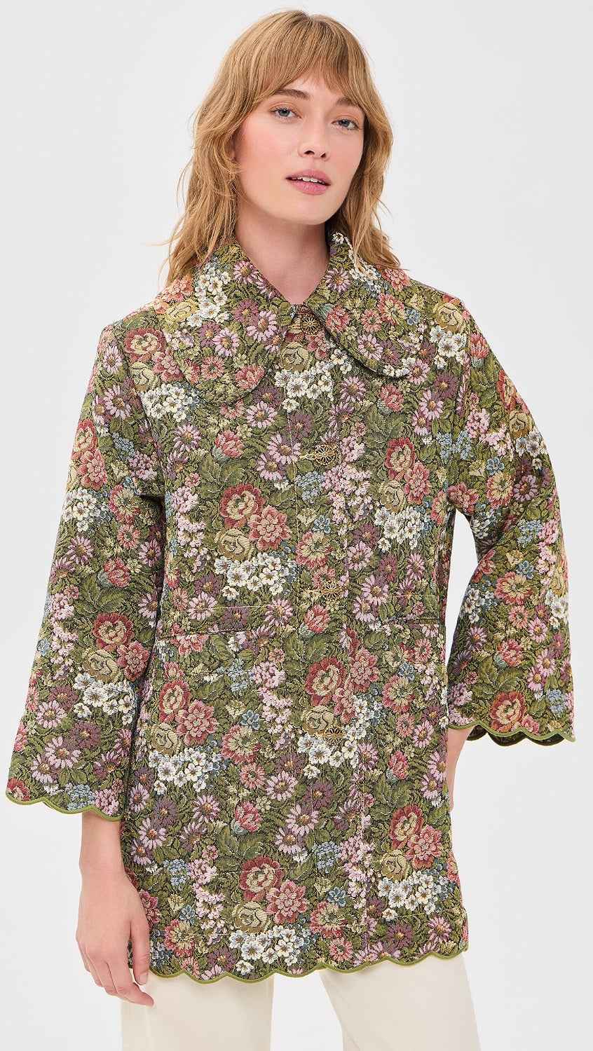 FARM Rio - Flower Jacquard Trenchcoat