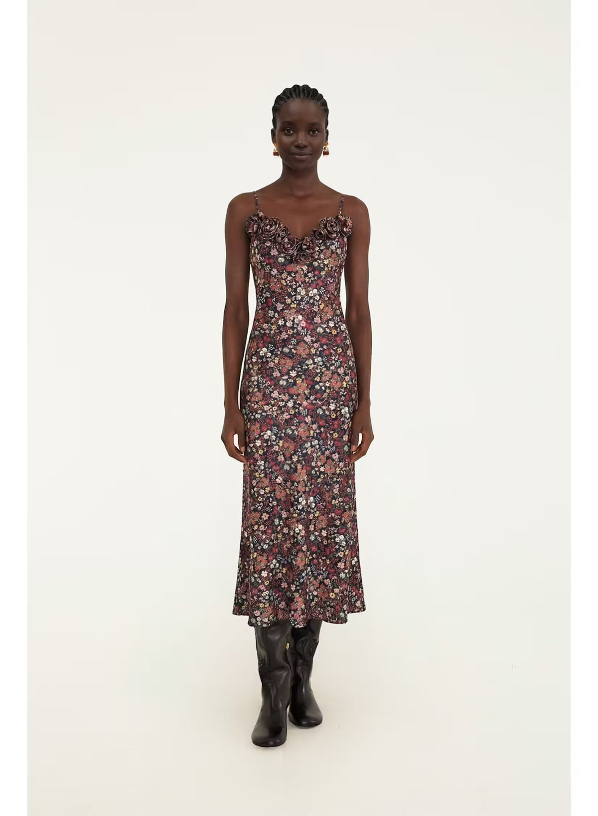 FARM Rio - Tiny Garden Black Flowers Maxi Dress