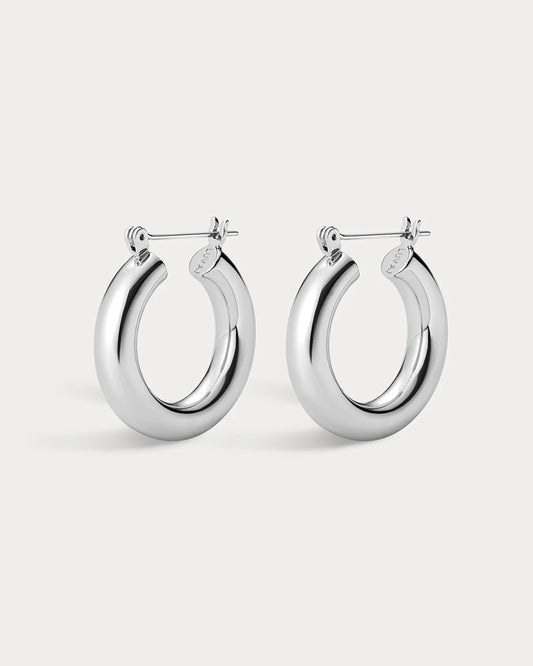 LUV AJ - Baby Amalfi Tube Hoops - Silver