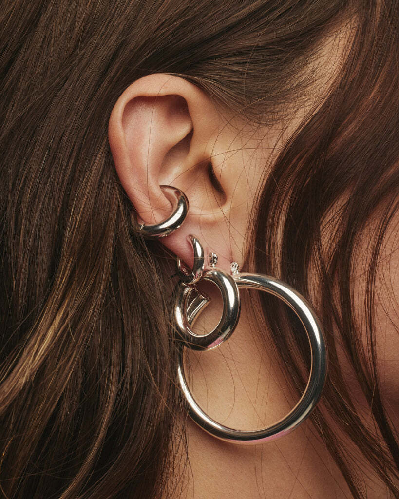 LUV AJ - Baby Amalfi Tube Hoops - Silver
