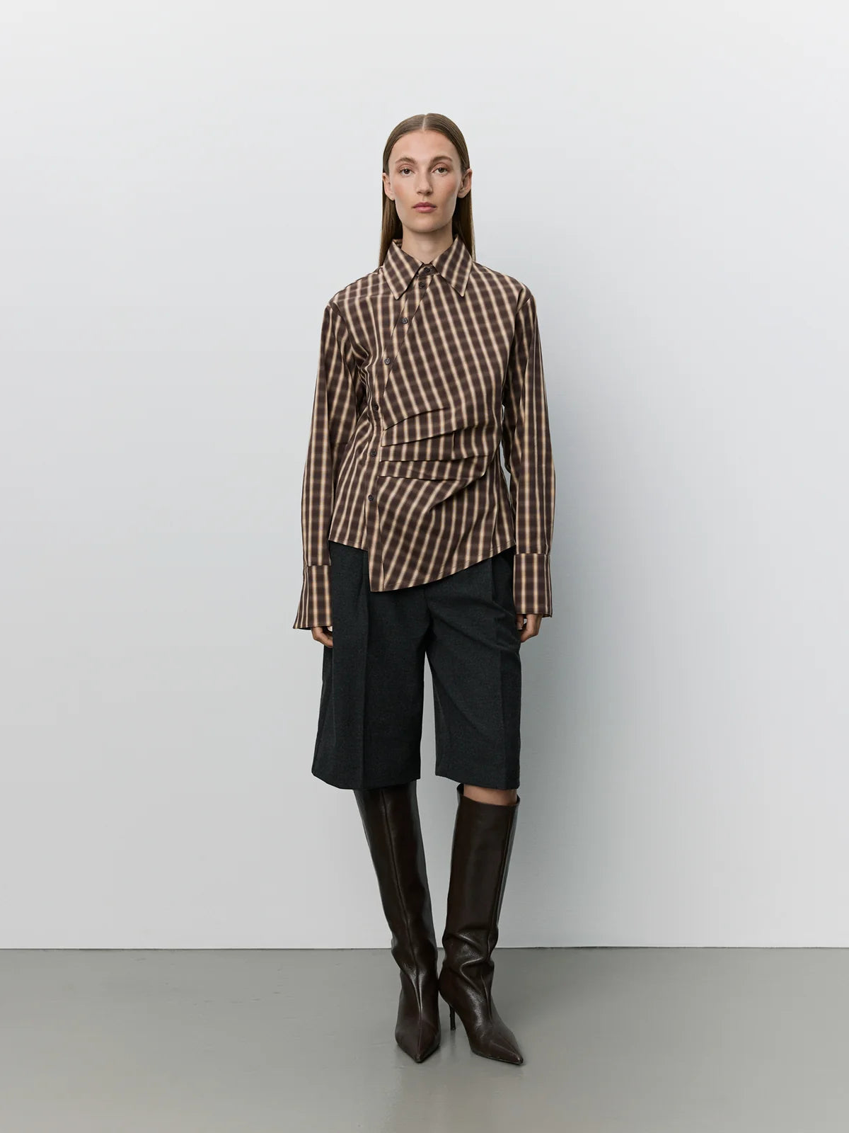 Sofie Schnoor - Paigesw Check Asymmetric Shirt