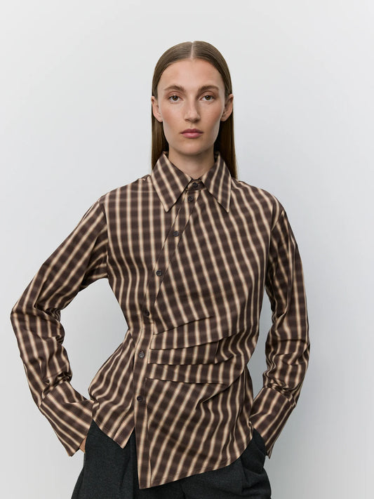 Sofie Schnoor - Paigesw Check Asymmetric Shirt