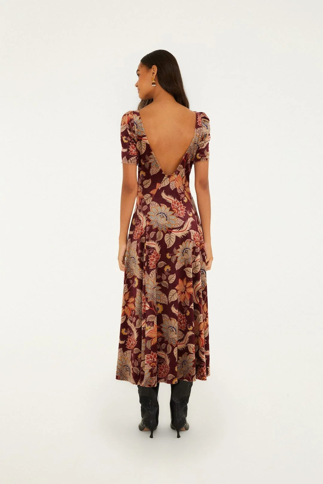 FARM Rio - Delhi Floral Velvet Maxi Dress