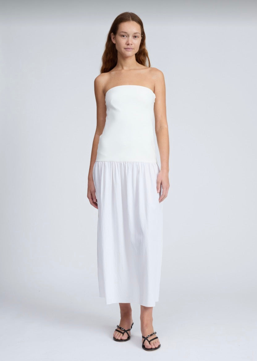 Rag & Bone - Irina Mixed Media Strapless Dress