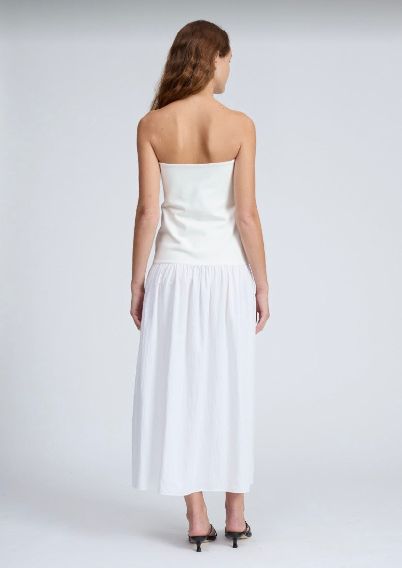 Rag & Bone - Irina Mixed Media Strapless Dress