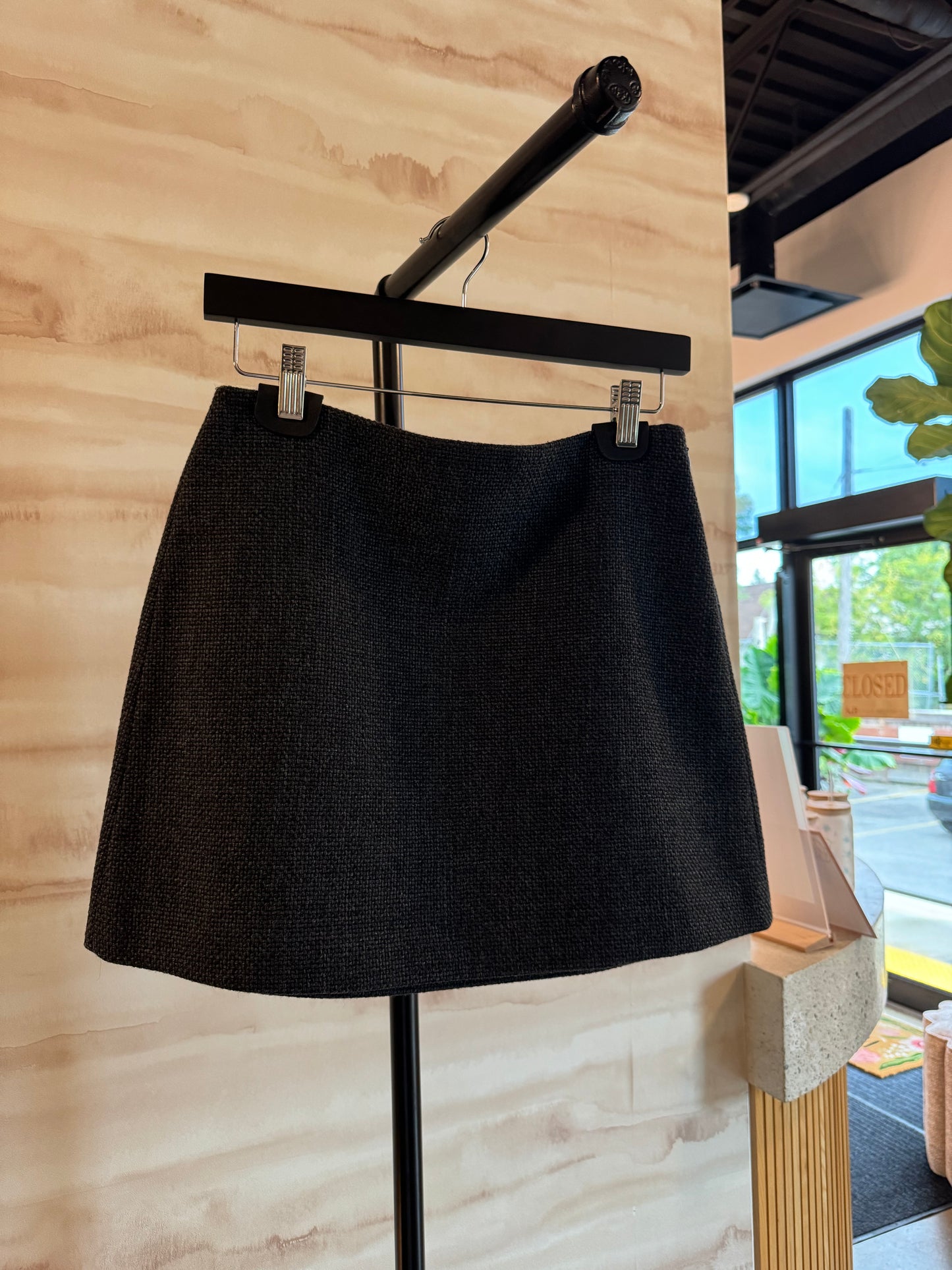 Theory - High-Waisted Mini Tweed Skirt