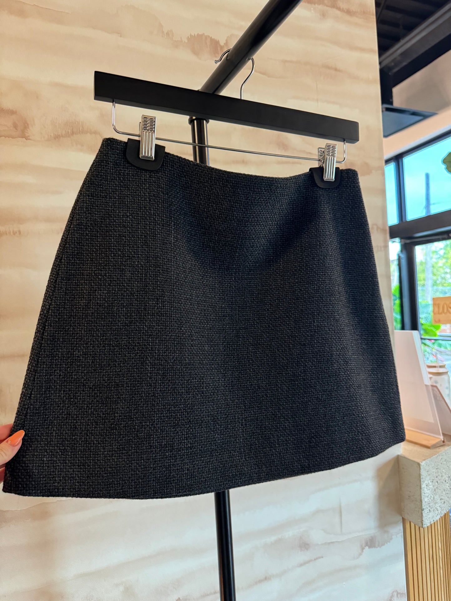 Theory - High-Waisted Mini Tweed Skirt