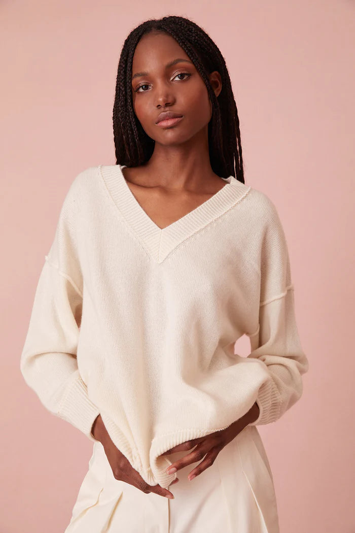 LOVESHACKFANCY - Perrine Cashmere V-Neck Pullover