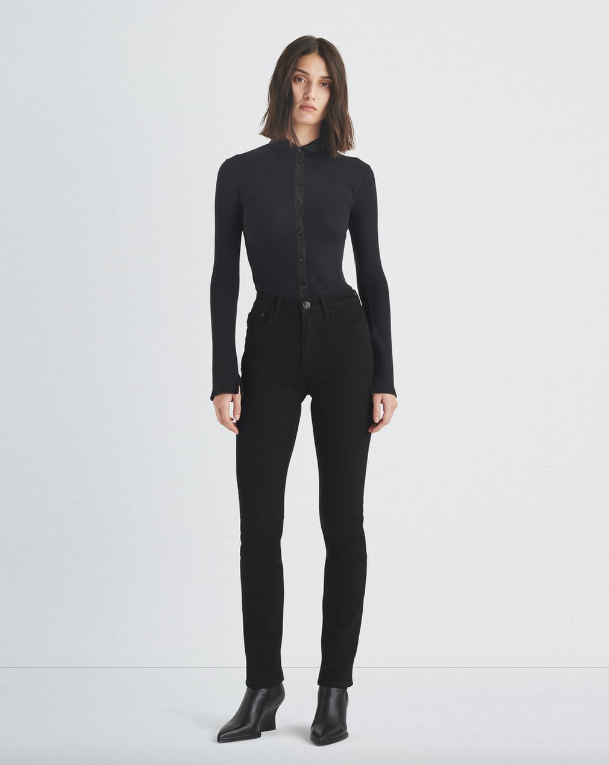 Rag & Bone - Wren High-Rise Full Length Straight - Black