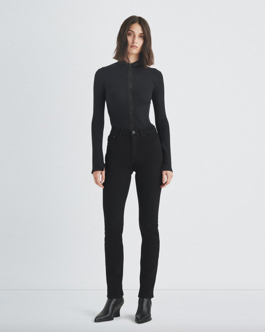 Rag & Bone - Wren High-Rise Full Length Straight - Black